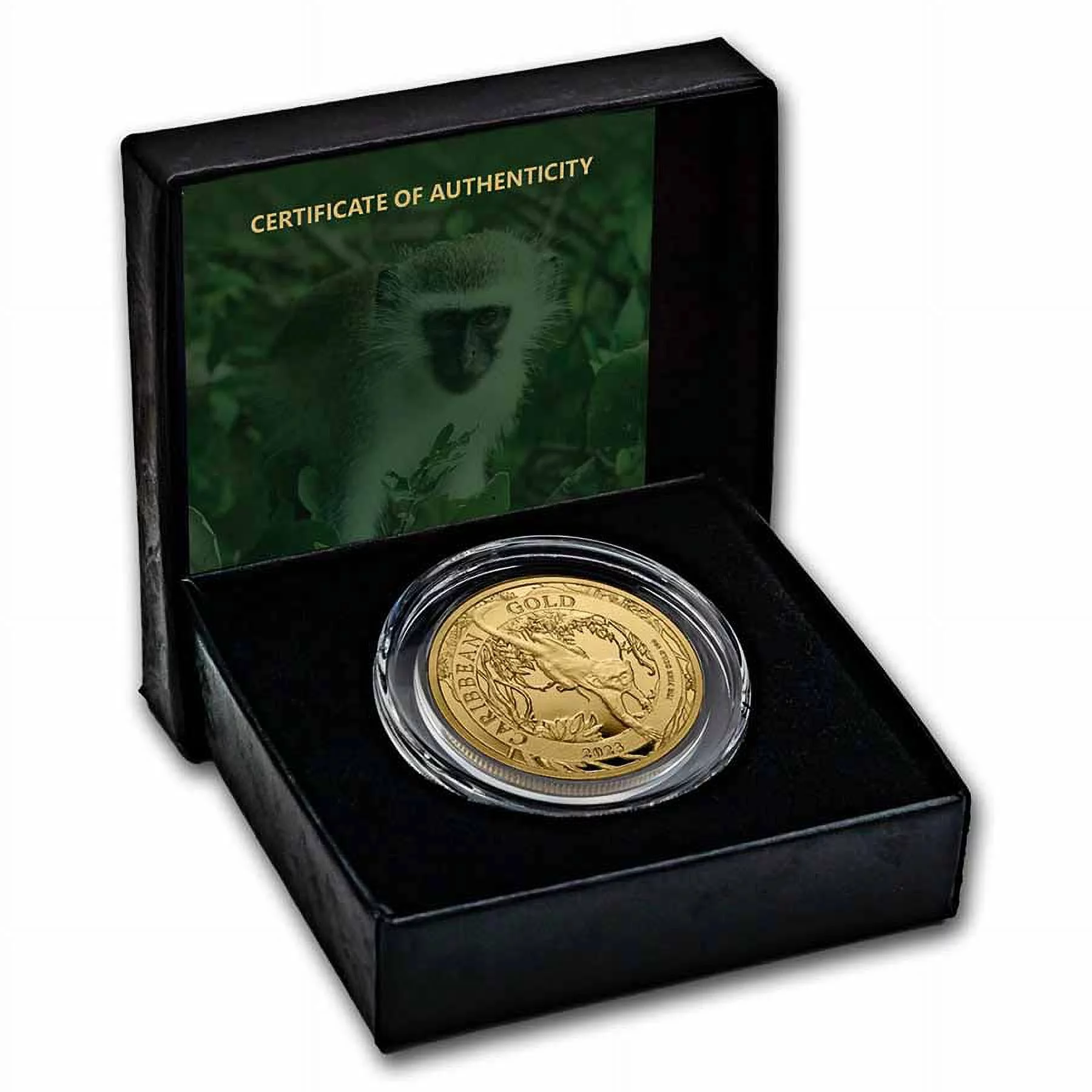 2023 Barbados 1 oz Gold Caribbean Green Monkey BU