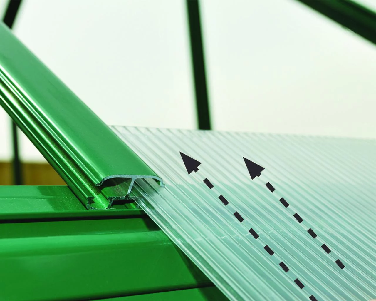 Palram - Canopia Balance 8' x 16' Polycarbonate/Aluminum Walk-In Greenhouse - Green - with 3 Roof Vents