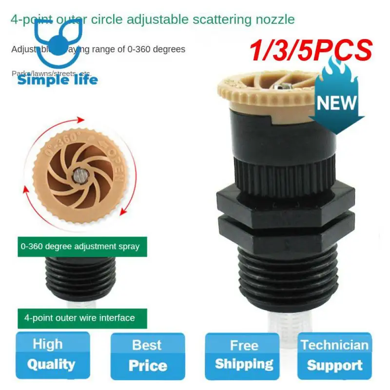 1/3/5PCS -up Sprinklers Replacement Scattering Nozzles 0~360 Degree Adjustable Garden Park Farm Grass Lawn Crops Irrigation