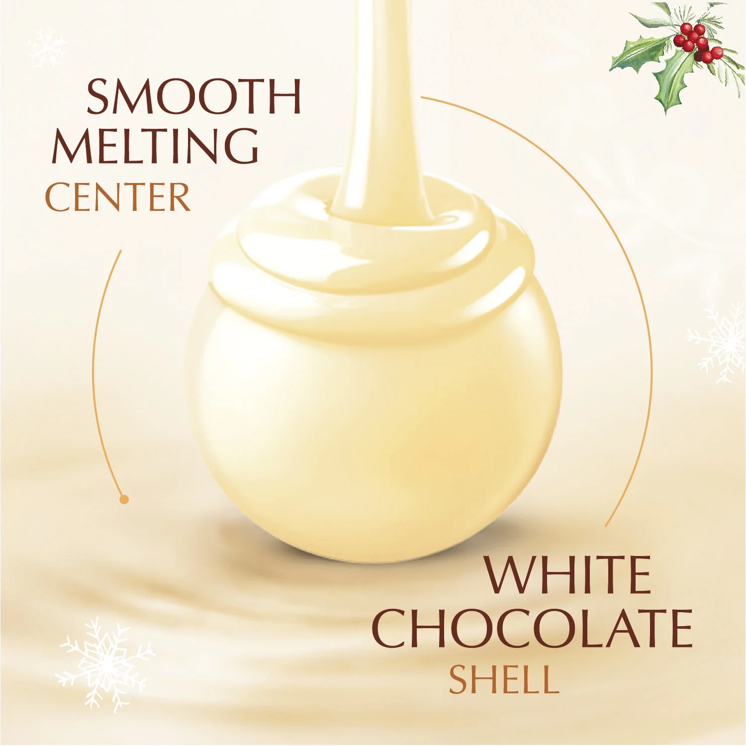 Lindt Lindor Holiday White Chocolate Candy Truffles, 8.5 oz. Bag