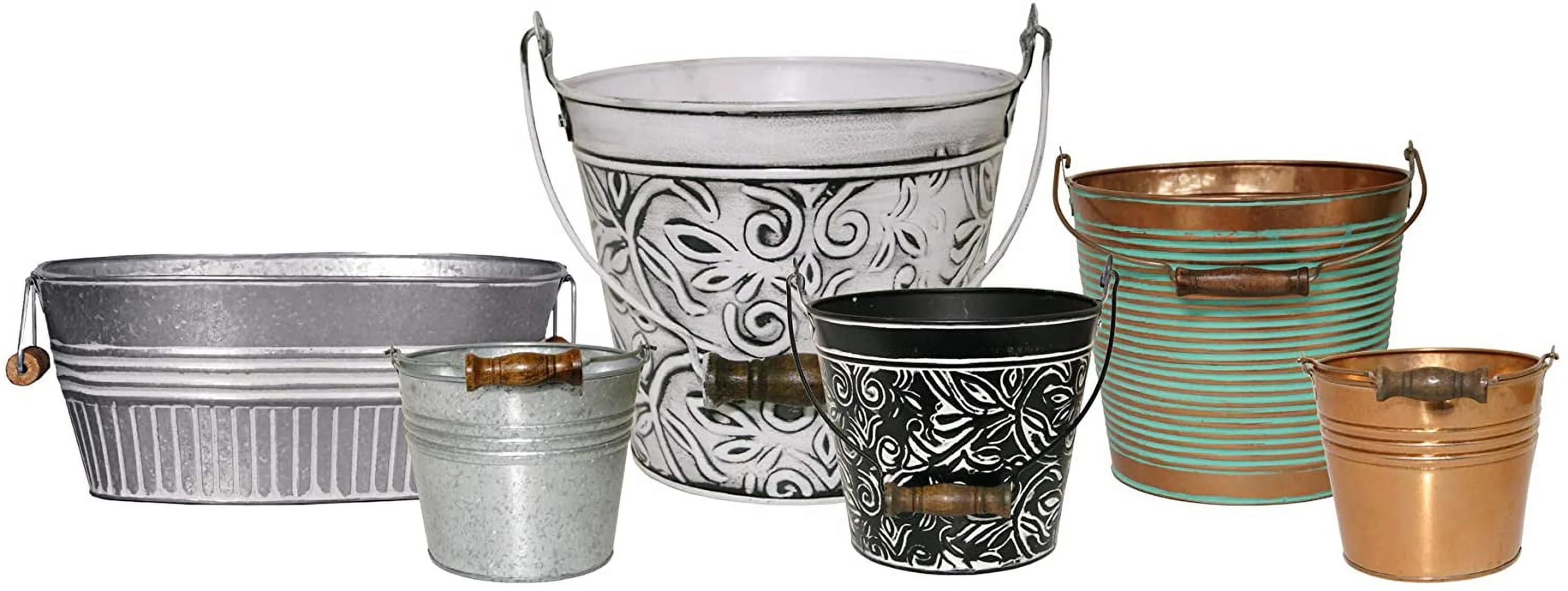 Robert Allen 212014 10 in. Galvanized Planter, White