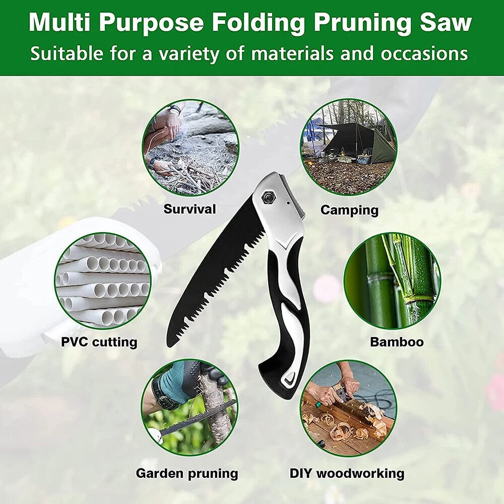 Berry&Bird Folding Saw Gardening Hand Pruning Saw 7.5''Rugged SK5 Steel Blade US