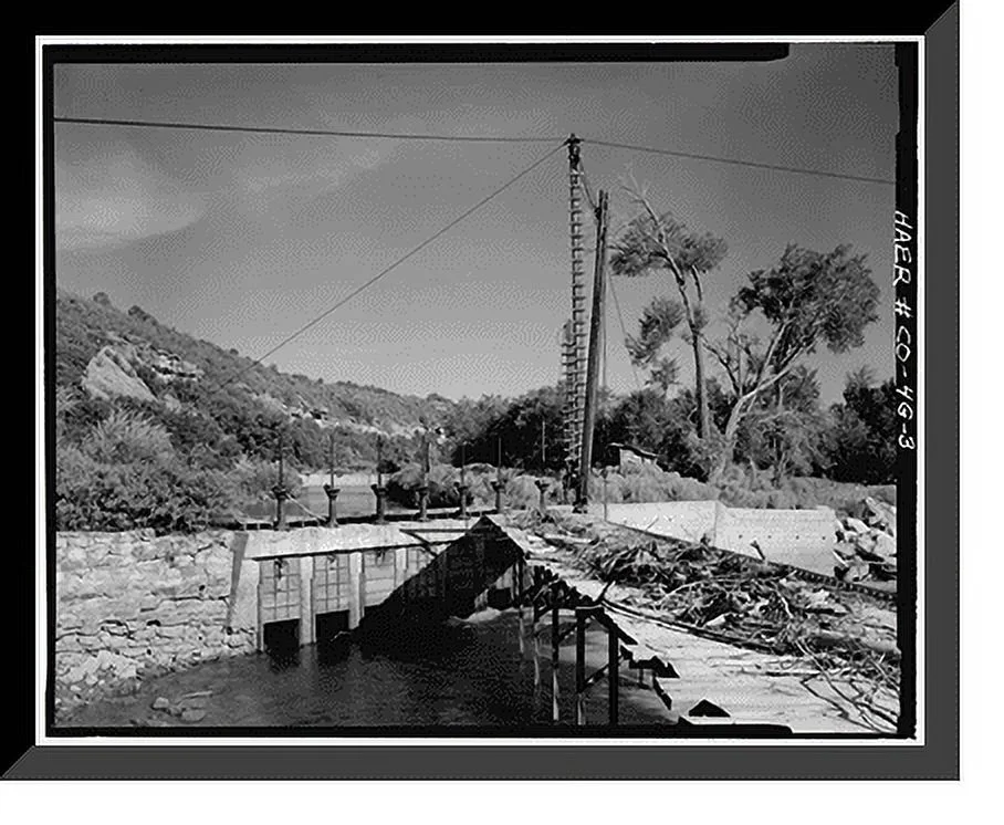 Historic Framed Print, Montezuma Valley Irrigation Company System, Concrete Diversion Dam, Dolores vicinity, Montezuma County, CO - 3, 17-7/8