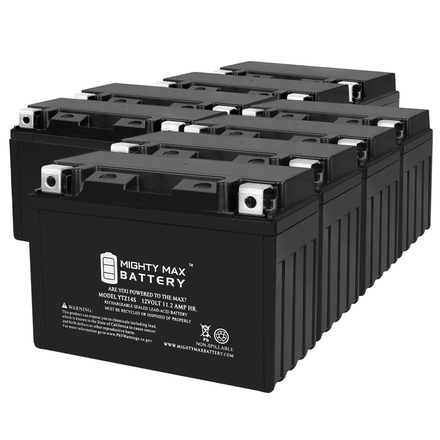 YTZ14S 12V 11.2AH Replacement Battery compatible with Snowmobile Mowers PWC Watercraft - 8 Pack