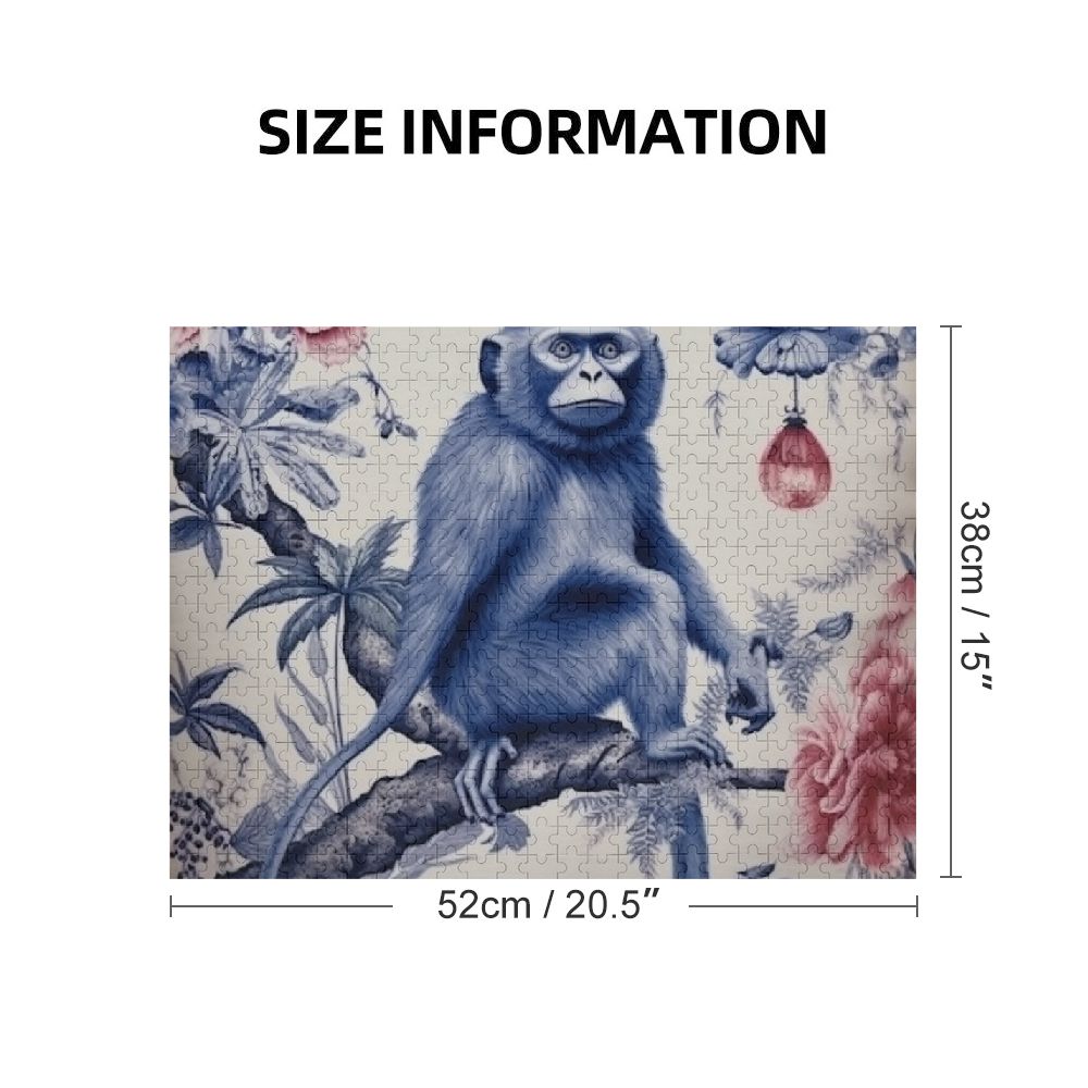 ONETECH Monkey Flowers Bird Wooden Puzzle for Adults and Kids - Impossible Wooden Puzzles Gift for Family Friends 500 PCS