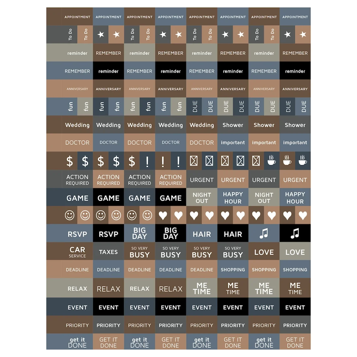 2024 Basic Rows Large Weekly Monthly Planner
