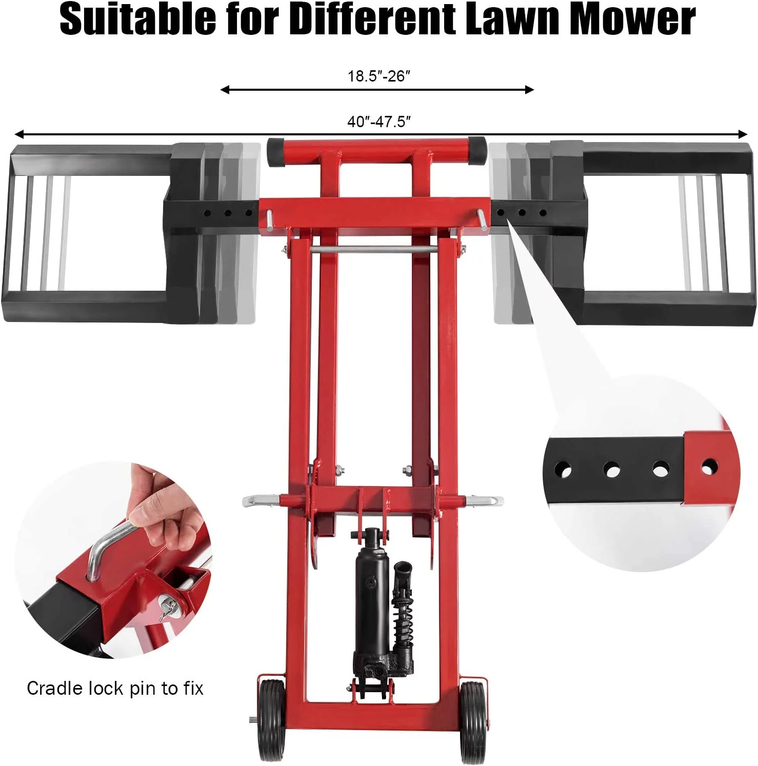 Lawn Mower Lift, 500LBS Zero Turn Mower Lift with Hydraulic Jack, Mower Lift Jack for Riding Tractors