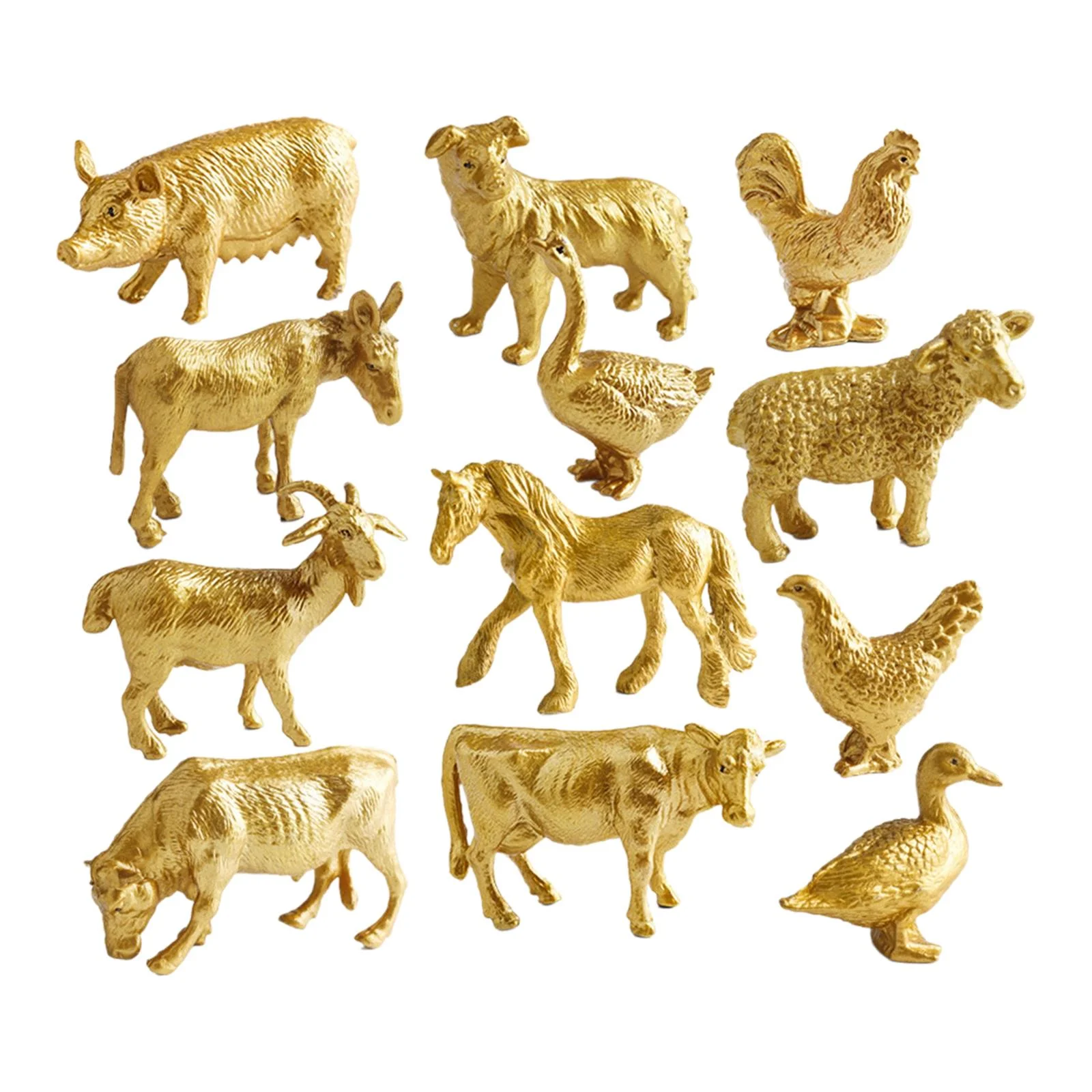 STARTIST 12Pcs Farm Animals Playset Animal Toy Figurines Set Educational Learning Toys for Desk Ornament Home Decoration Birthday Gift
