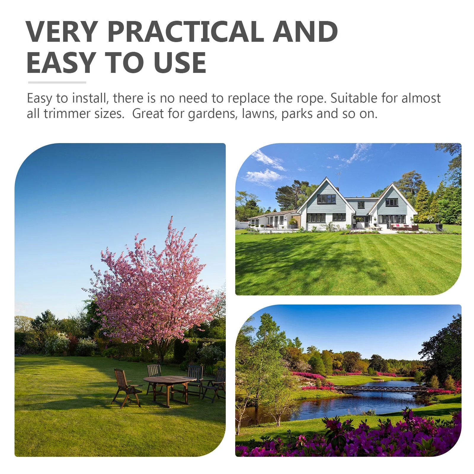 Guichaokj 5pcs Metal Grass String Trimmer Blades Lawn Mower Replacement Trimmer Tool