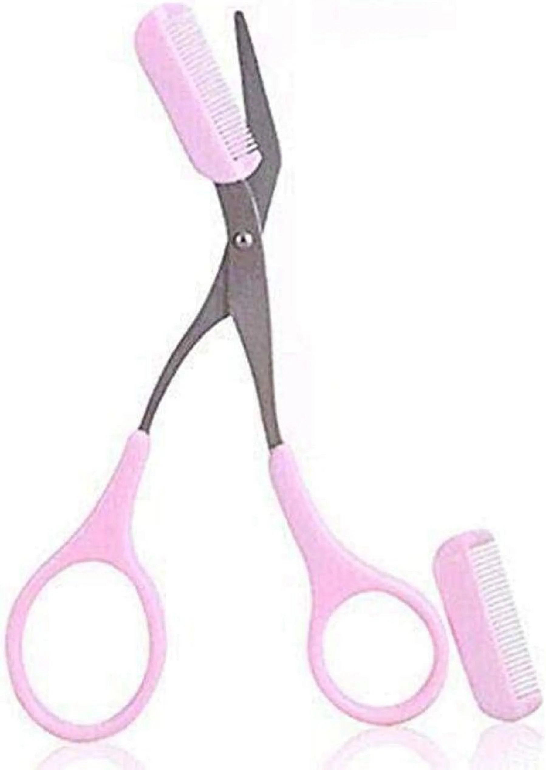Stainless Steel Eyebrow Grooming Scissors With Comb，Small and portable eyebrow trimming scissors for all women Cute eyebrow trimming Shape up at home makeup tool.
