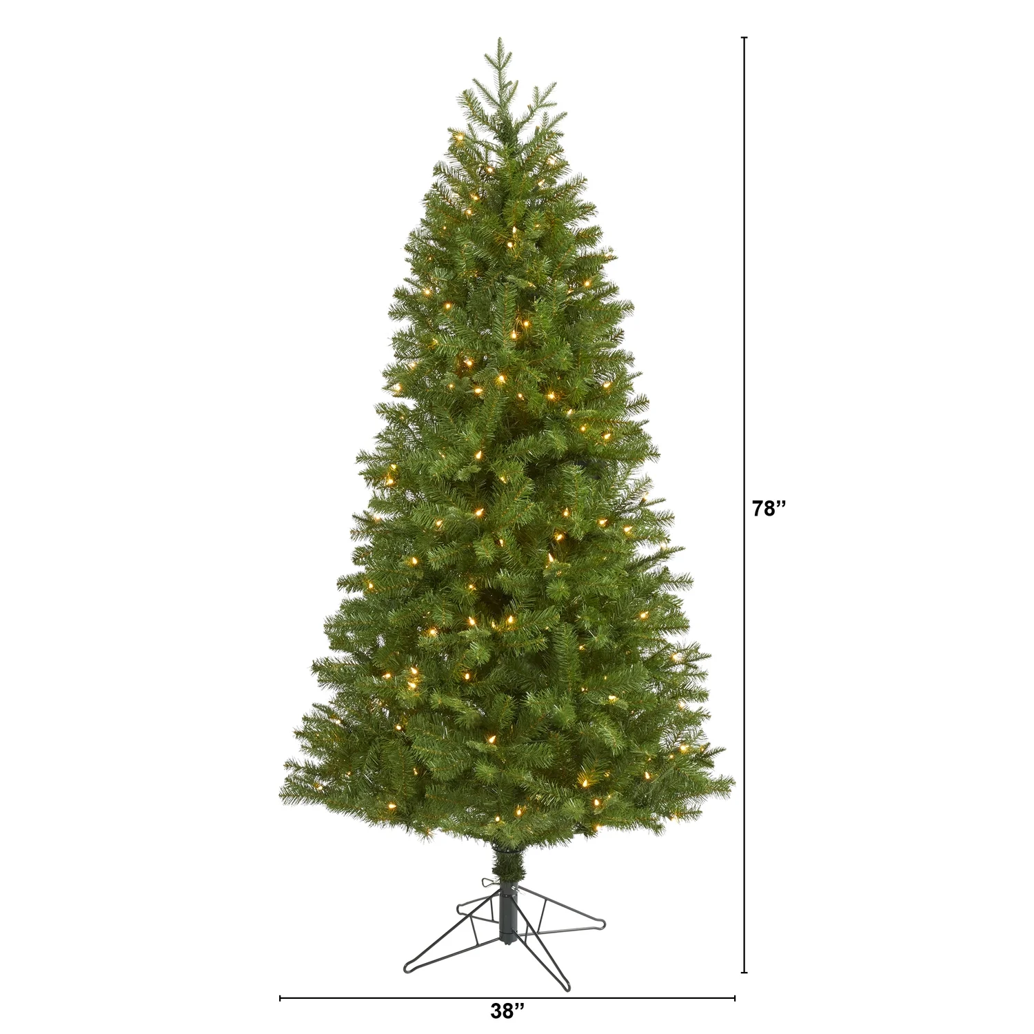Nearly Natural 6.5' Pre-Lit Vancouver Spruce Artificial Christmas Tree, Warm Clear LED Lights