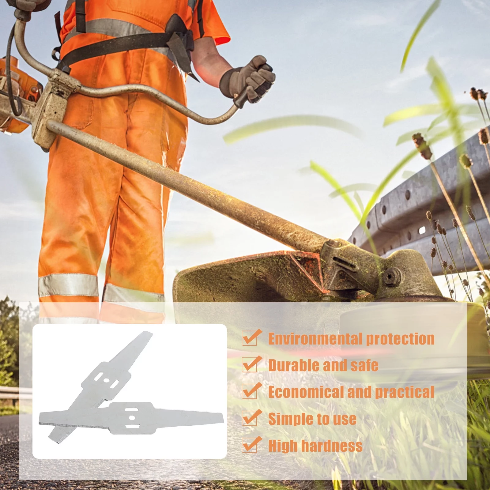 Guichaokj 5pcs Metal Grass String Trimmer Blades Lawn Mower Replacement Trimmer Tool