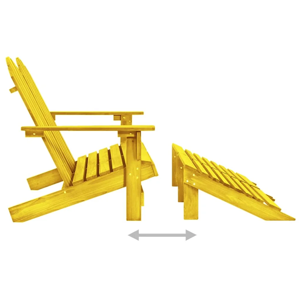 OWSOO 2-Seater  Adirondack Chair & OttomanYellow Wood, Timeless Design, Weather Resistant