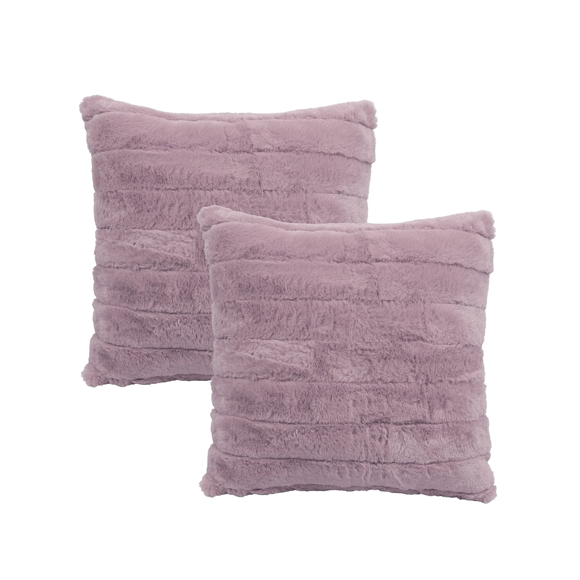 Home Soft Things Comfy Fluffy Throw & 2 Pillow Covers Combo - Ash Rose - 50