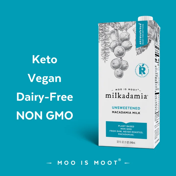 Milkadamia Unsweetened Macadamia Milk, 32fl oz (Pack of 6)