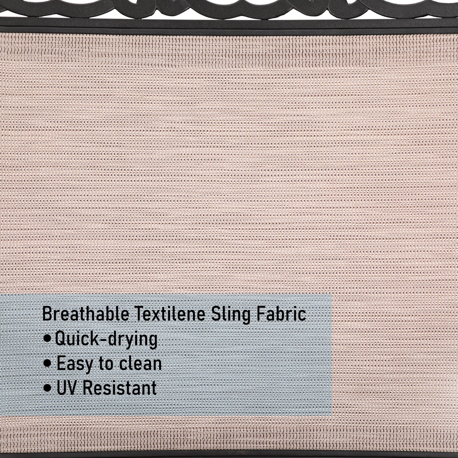 7-Piece Patio Dining Sets, 6 Chairs Made from Sturdy Alu Frame and Breathable Textilene Sling Fabric and I Metal Table Fixed Chair