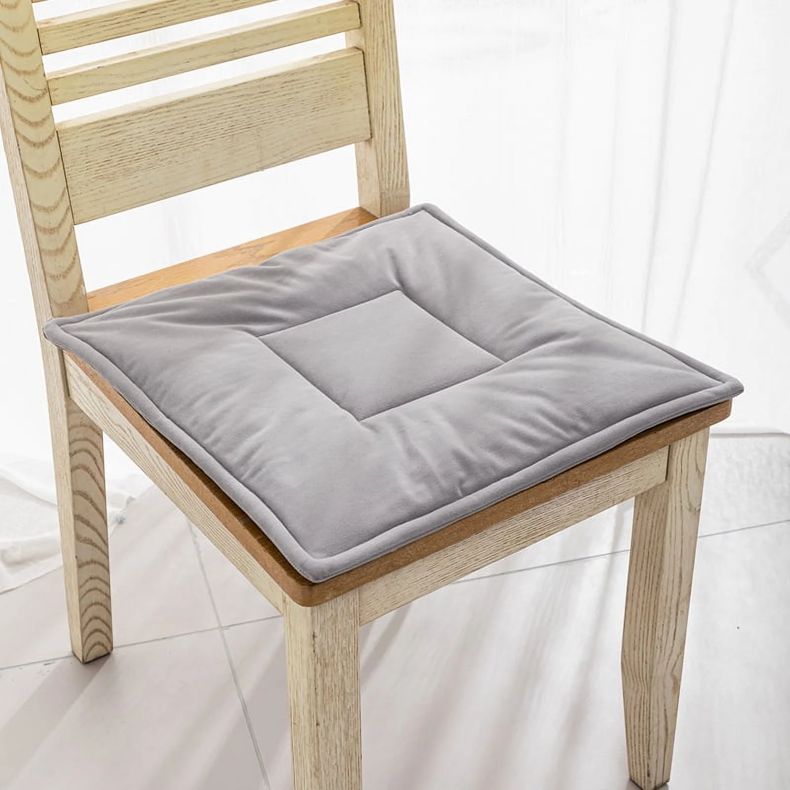 NAMZI Seat Cushion Garden Patio Home Kitchen Office Thicken Comfy Seat Cushion, Light Grey 16