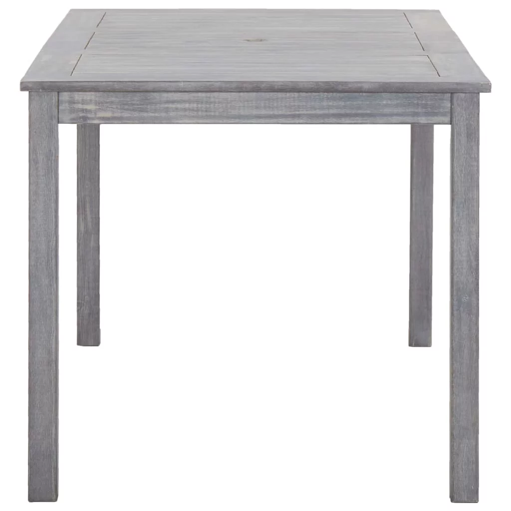 5 Piece Patio Dining Set Gray Solid Acacia Wood