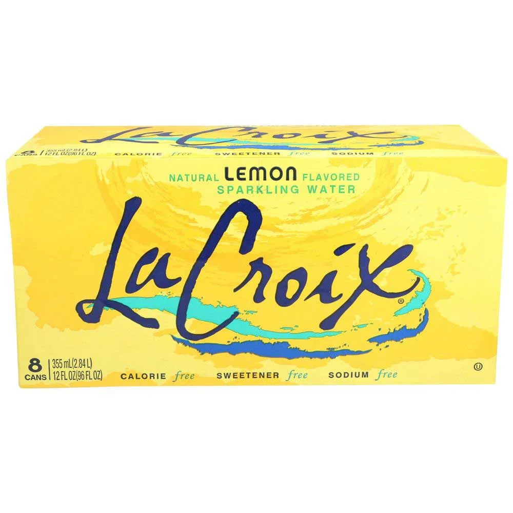 LaCroix Natural Lemon Sparkling Water, 12 Fluid Ounce - 8 count per pack -- 3 packs per case