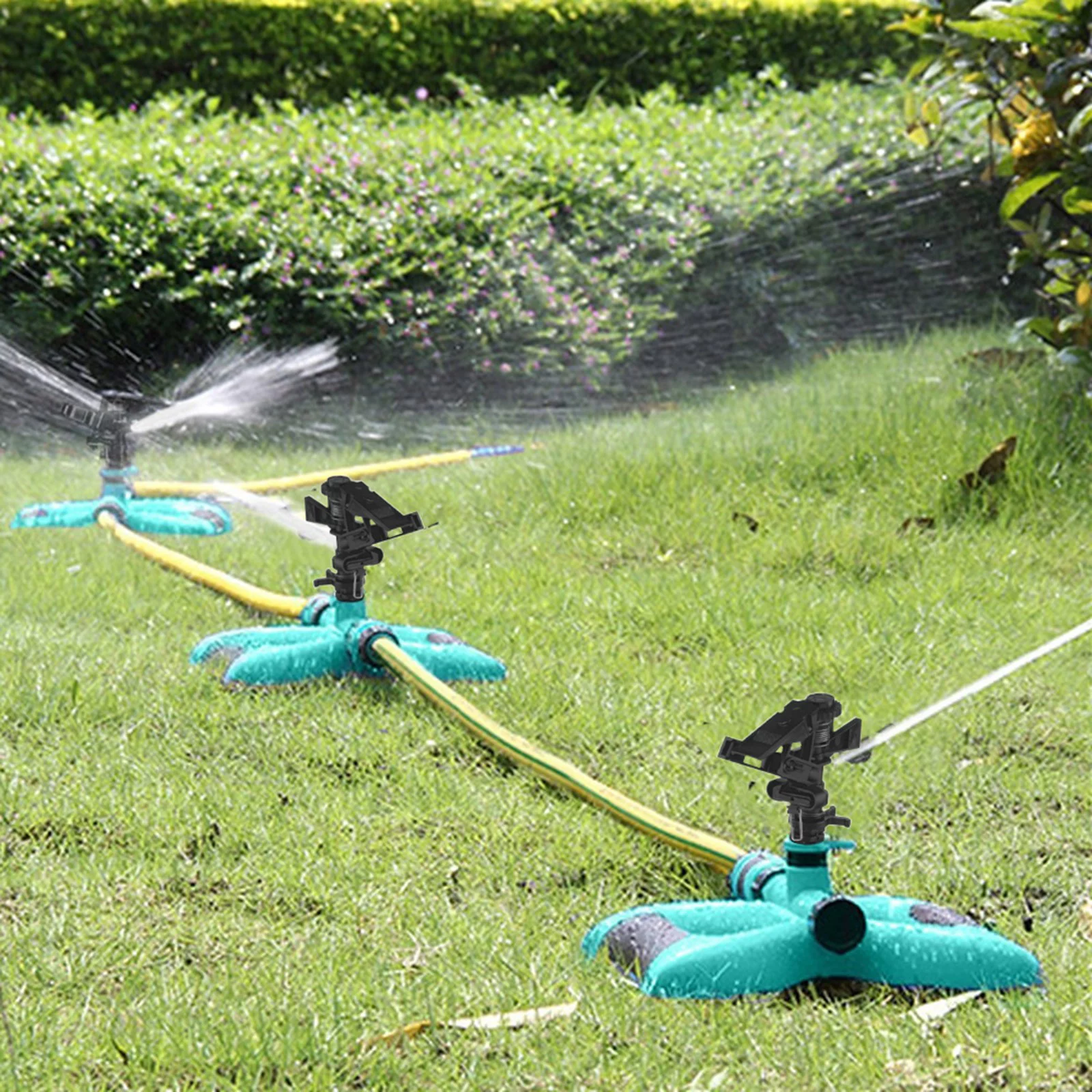 3 Rotating Sprinkler Water Irrigation Circle Nozzle 360° Hose Patio & Garden