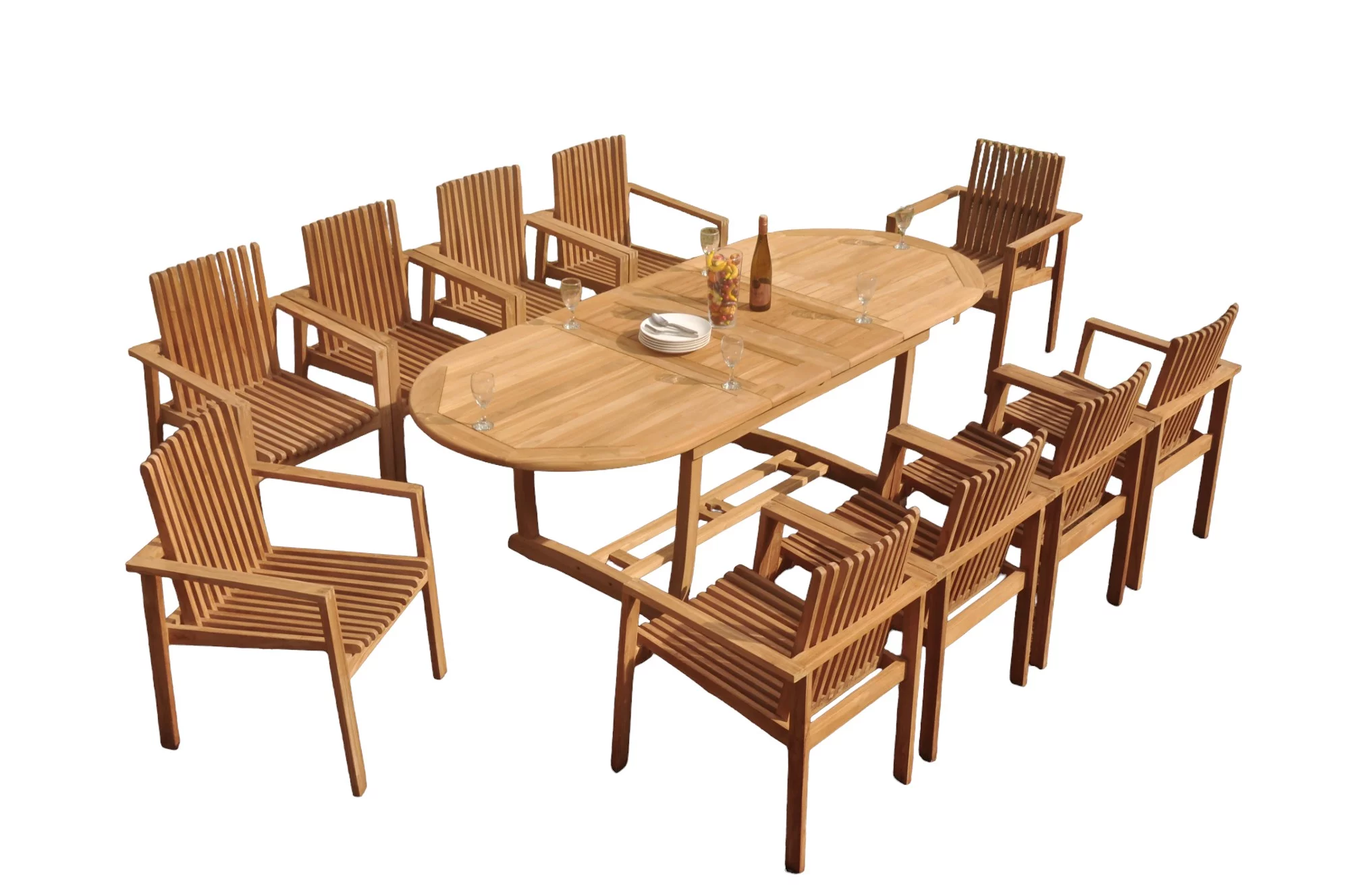 Grade-A Teak Dining Set: 10 Seater 11 Pc: 94