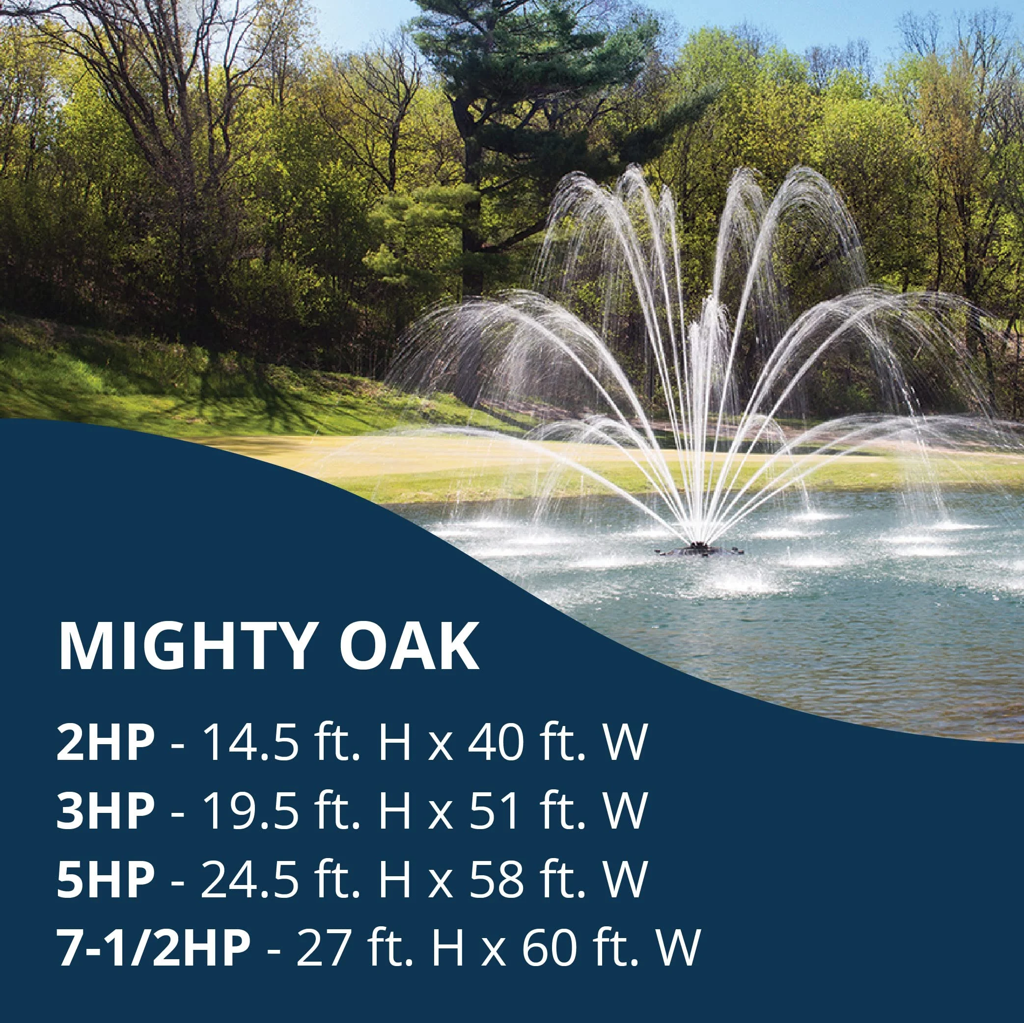 Kasco J Series 2 HP, 3 HP, 5 HP & 7-1/2 HP Mighty Oak Premium Fountain Nozzles Only (Fountain not Included)