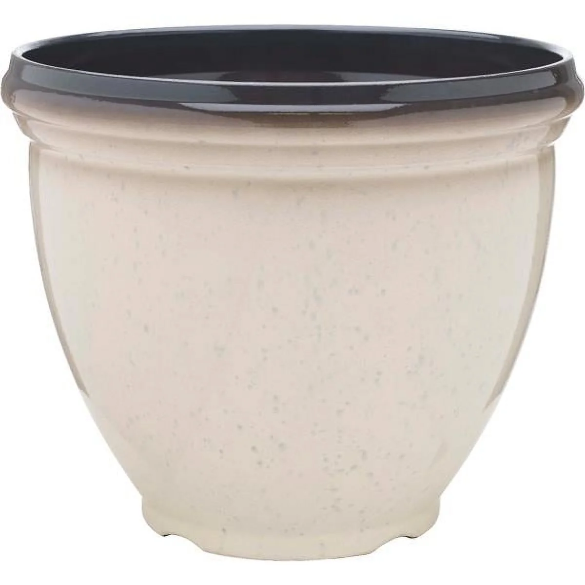 Southern Patio Heritage 12 In. Dia. x 9.6 In. H. Ivory Resin Planter