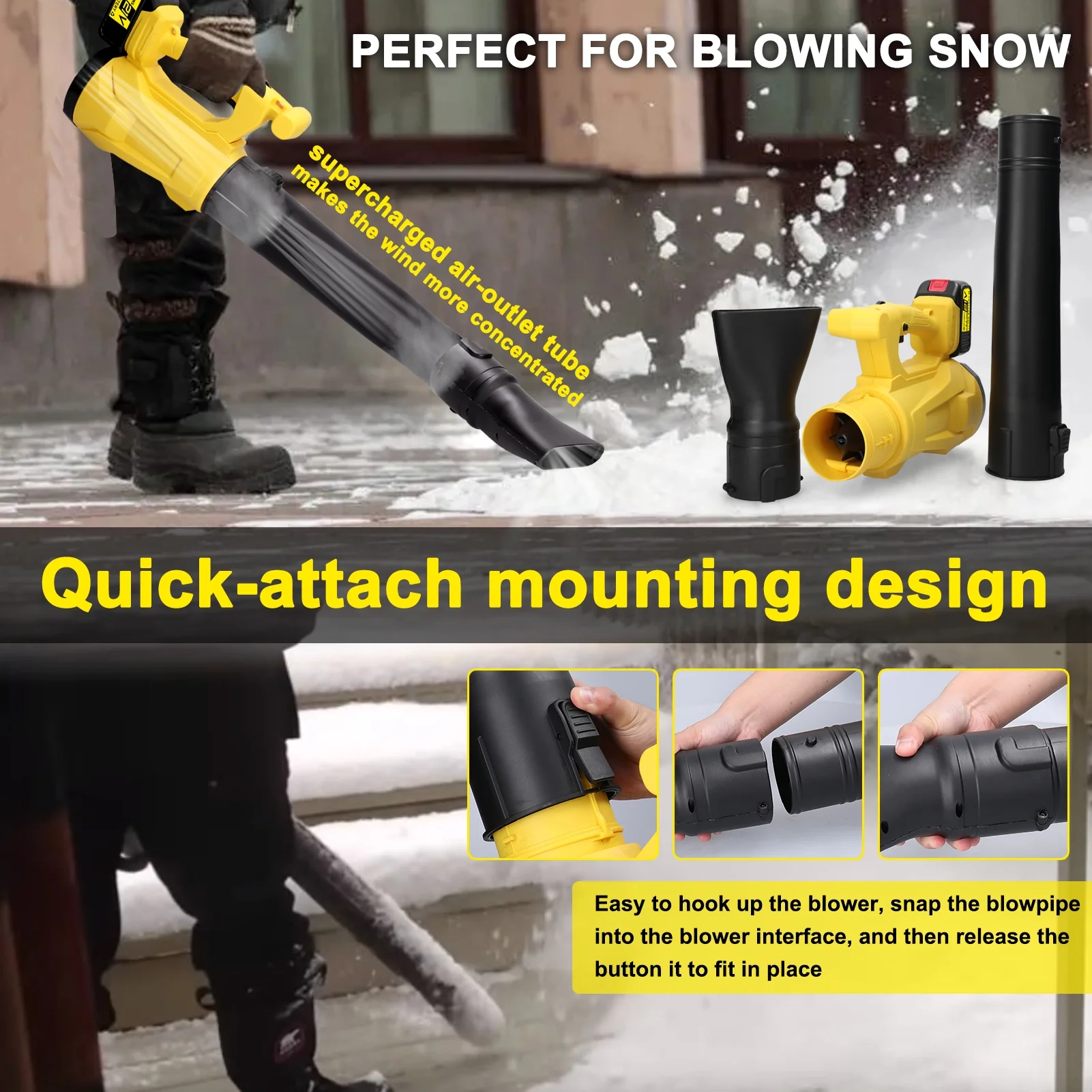 Blower,Handheld Battery 6-speed Adjustable Removal Blower 6-speed Adjustable Battery Blower Fan Snow Cleaner Battery Blower Wind Blower Wind Air Adjustable Removal Fan Hai