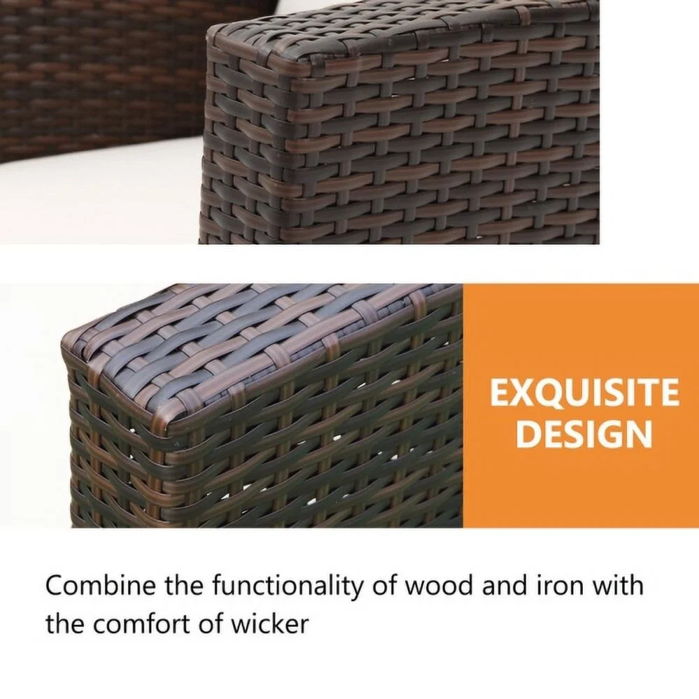 Buumin Wholesale Modern 4 Seater Sofa Brown Couches Furniture Set With End Side Coffee Table 4 Pieces