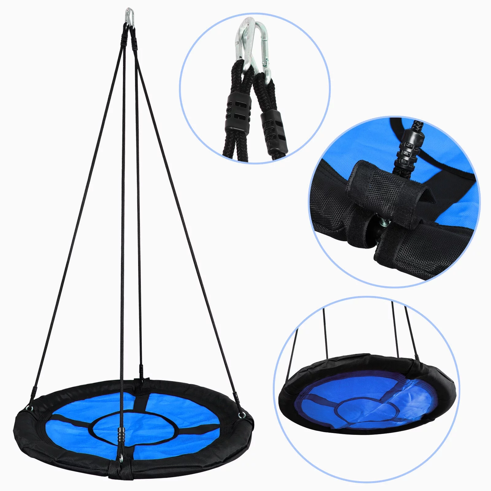 Adult Kids Giant Playground Backyard Home Nest PE Rope Web Swing Tree Net Saucer