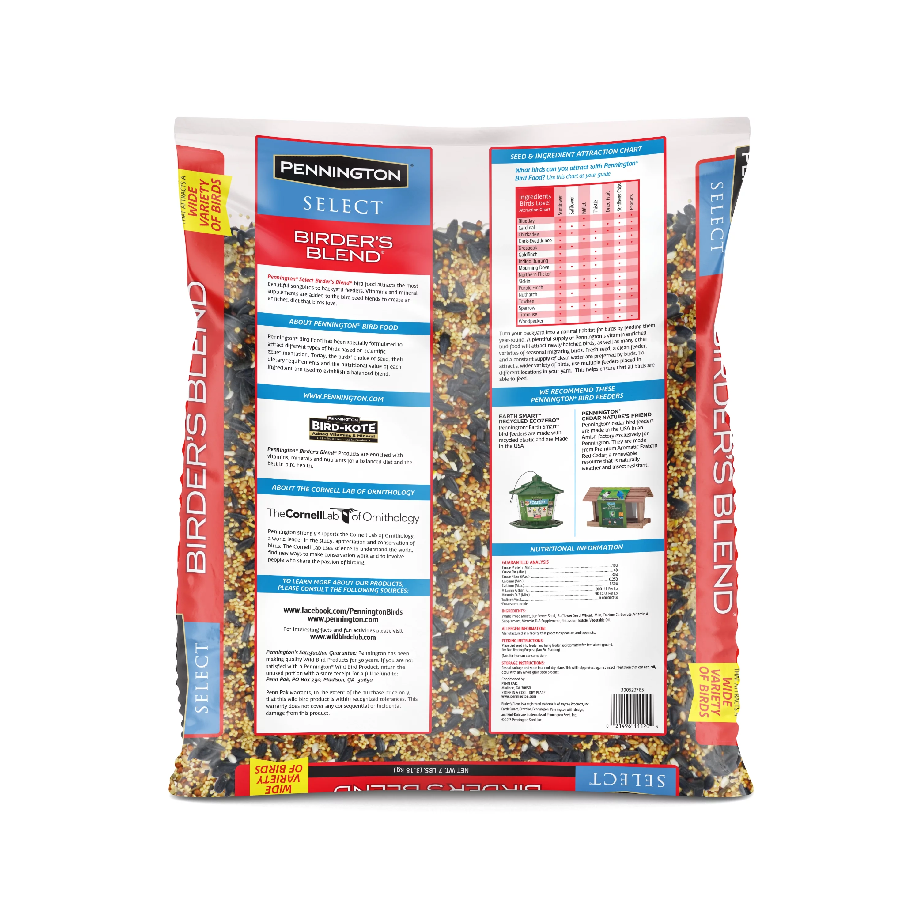 Pennington Select Birder's Blend, Wild Bird Seed and Feed, 7 lb. Bag