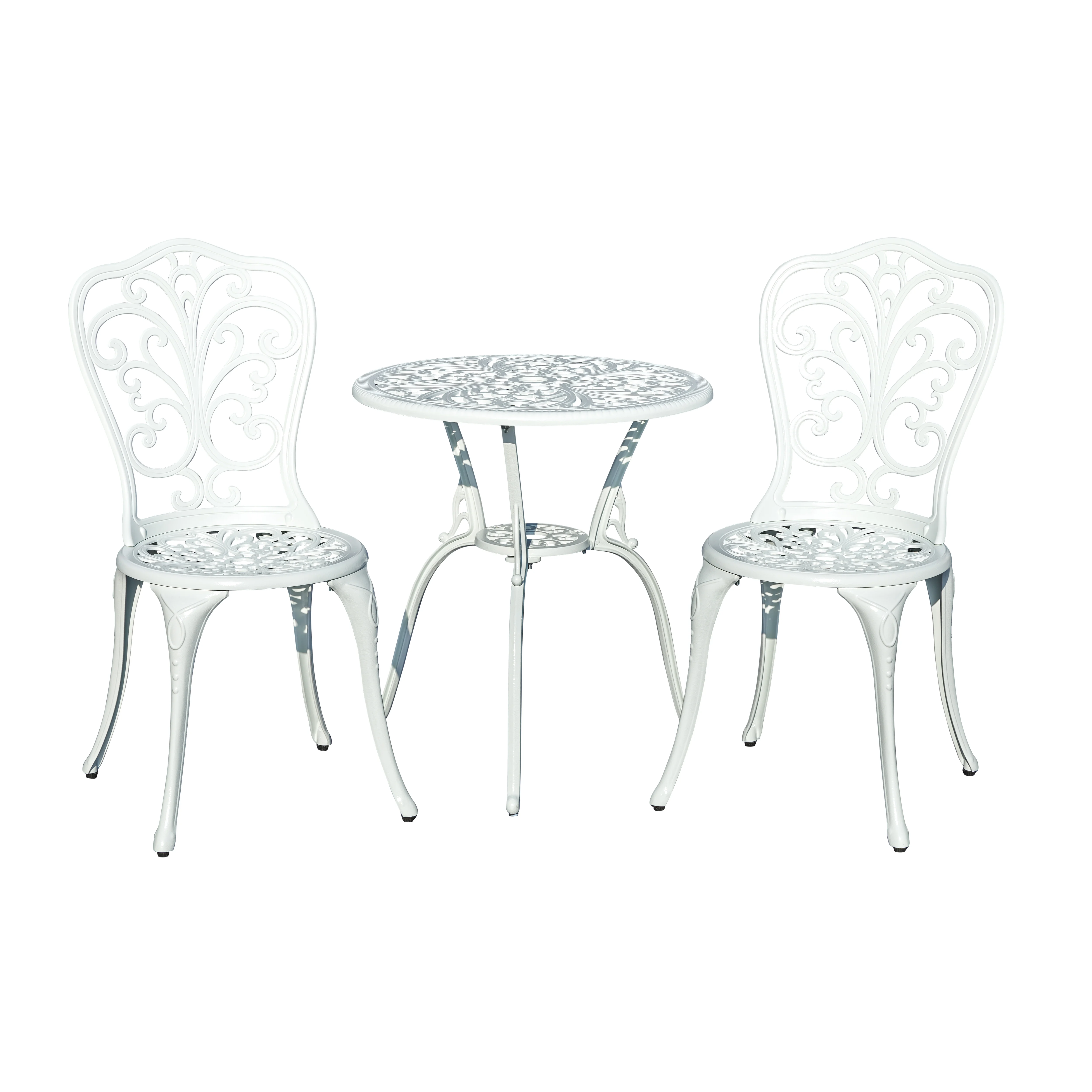 Classic Comfort- White Cast Aluminium Bistro Set