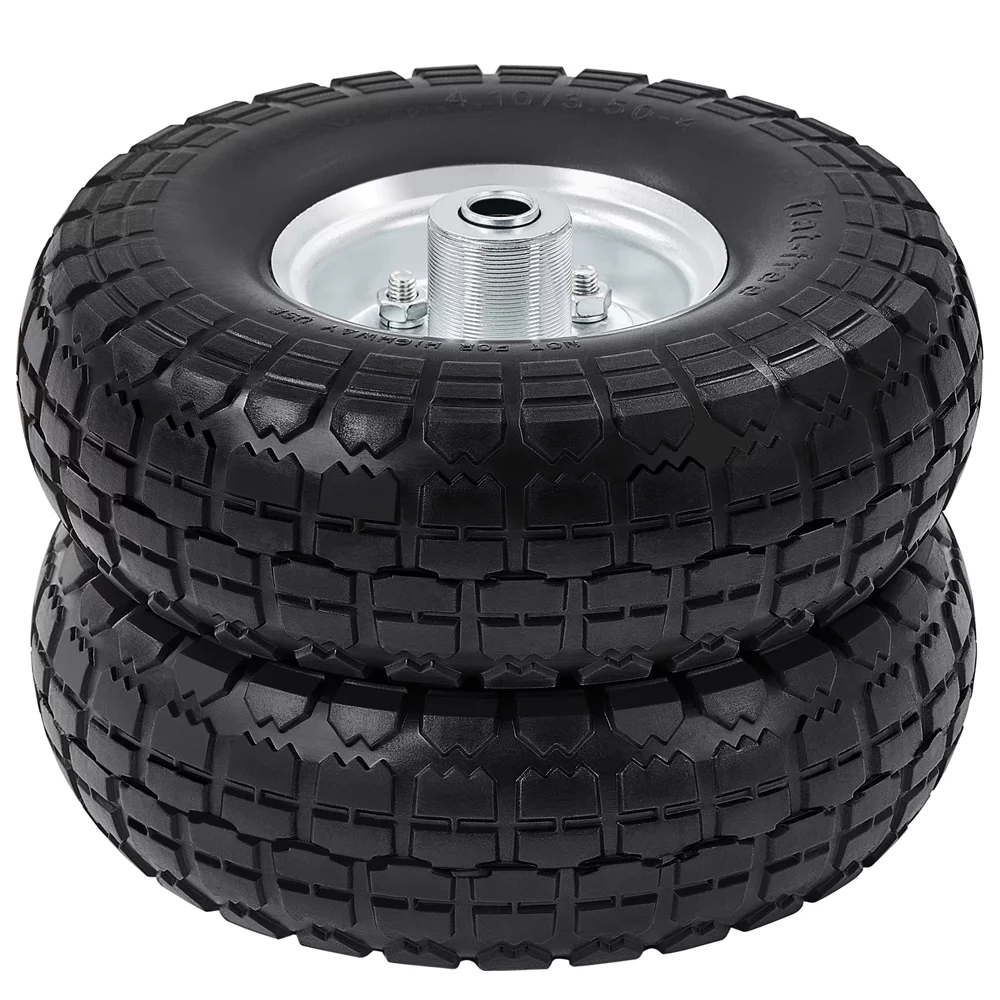 Yaheetech 2pcs Garden Sack Truck Trolley Cart Wheel Tire Tyre 10'', Black