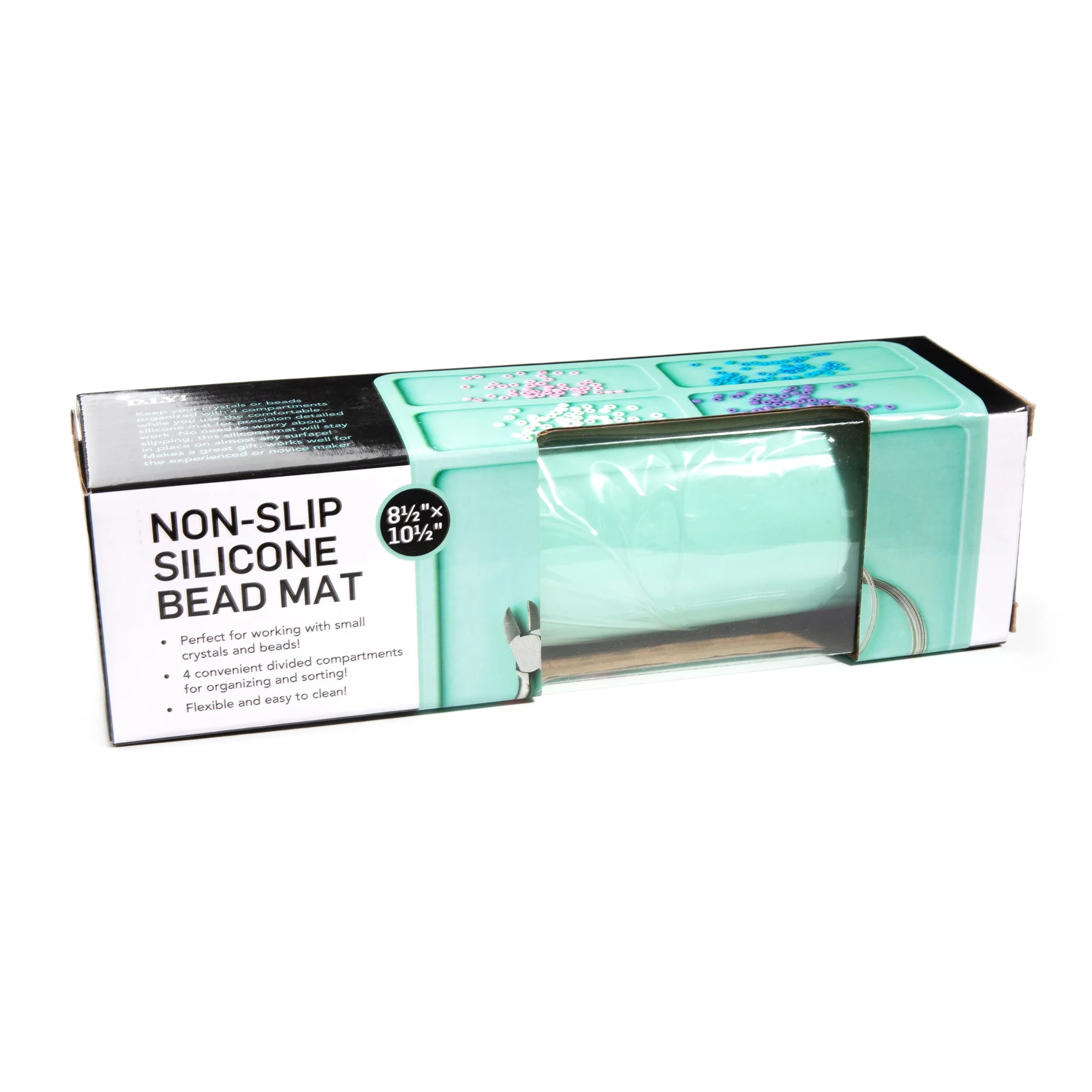 Cousin DIY Silicone Bead and Crafting Mat with Recessed Compartments, Teal Blue, 1 Piece