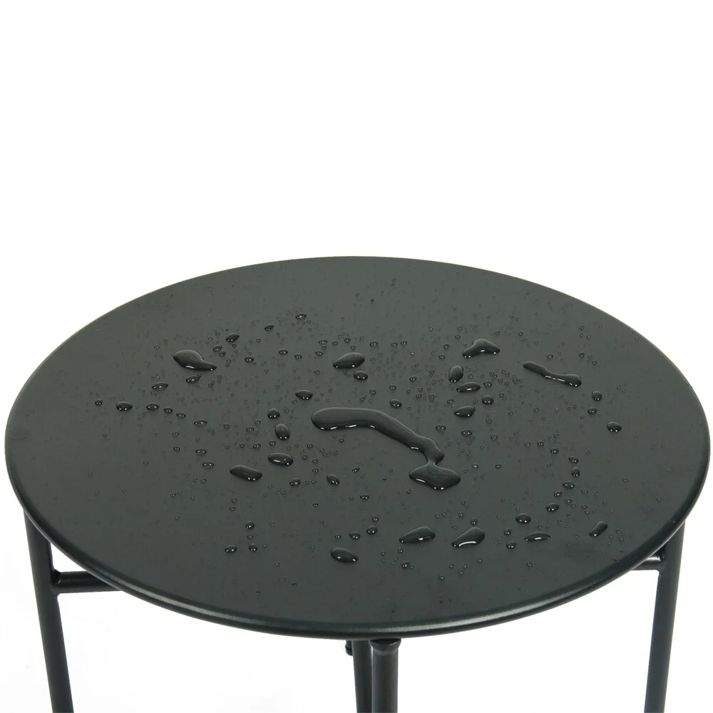 DEELIGHT PE Wicker Egg Chair with Cushion and Side Table Black