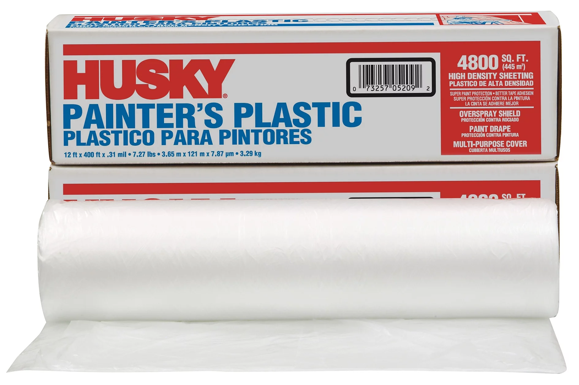Husky 12' X 400' Film-Gard® Clear Professional Painter's Plastic