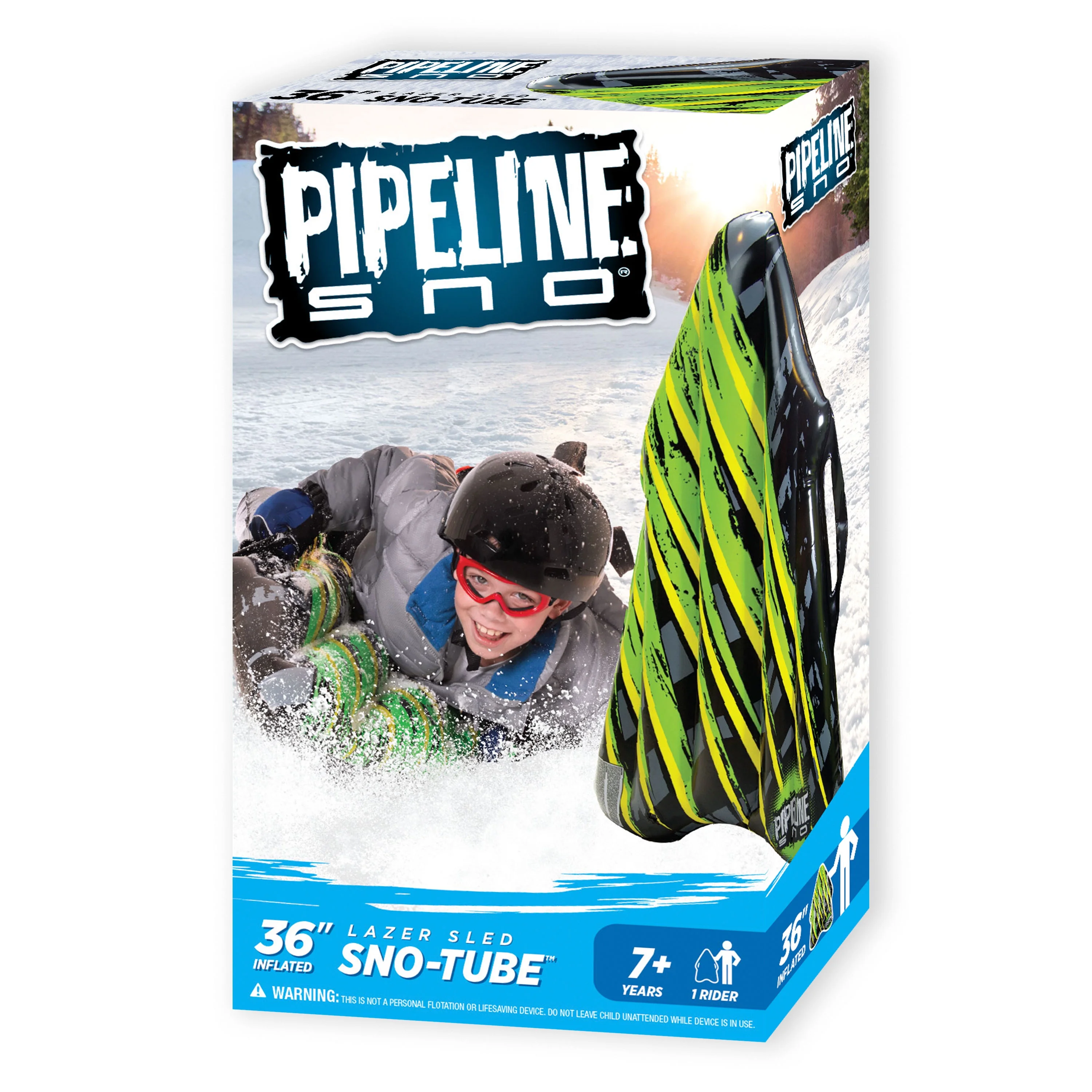 Pipeline Sno 36 in. Inflatable PVC Lazer Arrow Sled, Crack and Cold Resistant, PVC Material
