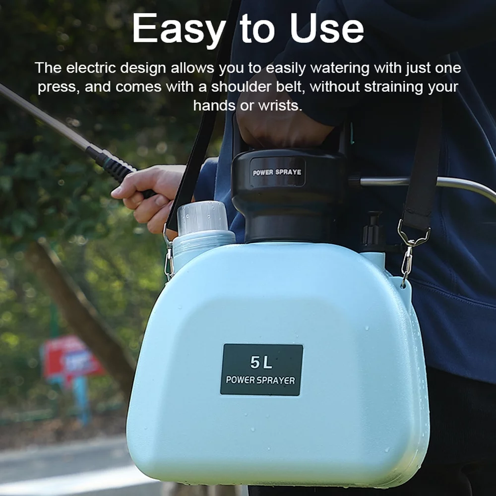 USB Rechargeable Shouldered Sprinkler Handheld Electric Sprayer Agriculture Tools Watering Can Atomizing Watering Bottle Sprayer Multifunctional Garden Plants Sprayer Window Cleaning Tool