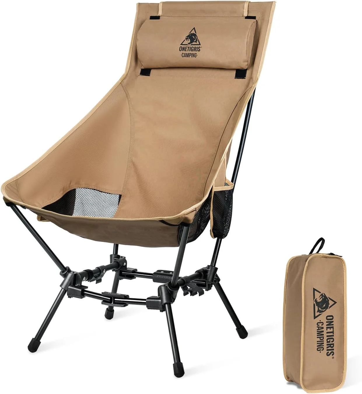 YANRUI Dragonhide Camping Chair with Pillow Design, Comfortable Widened Seat Folding Chair, 275 lbs Capacity