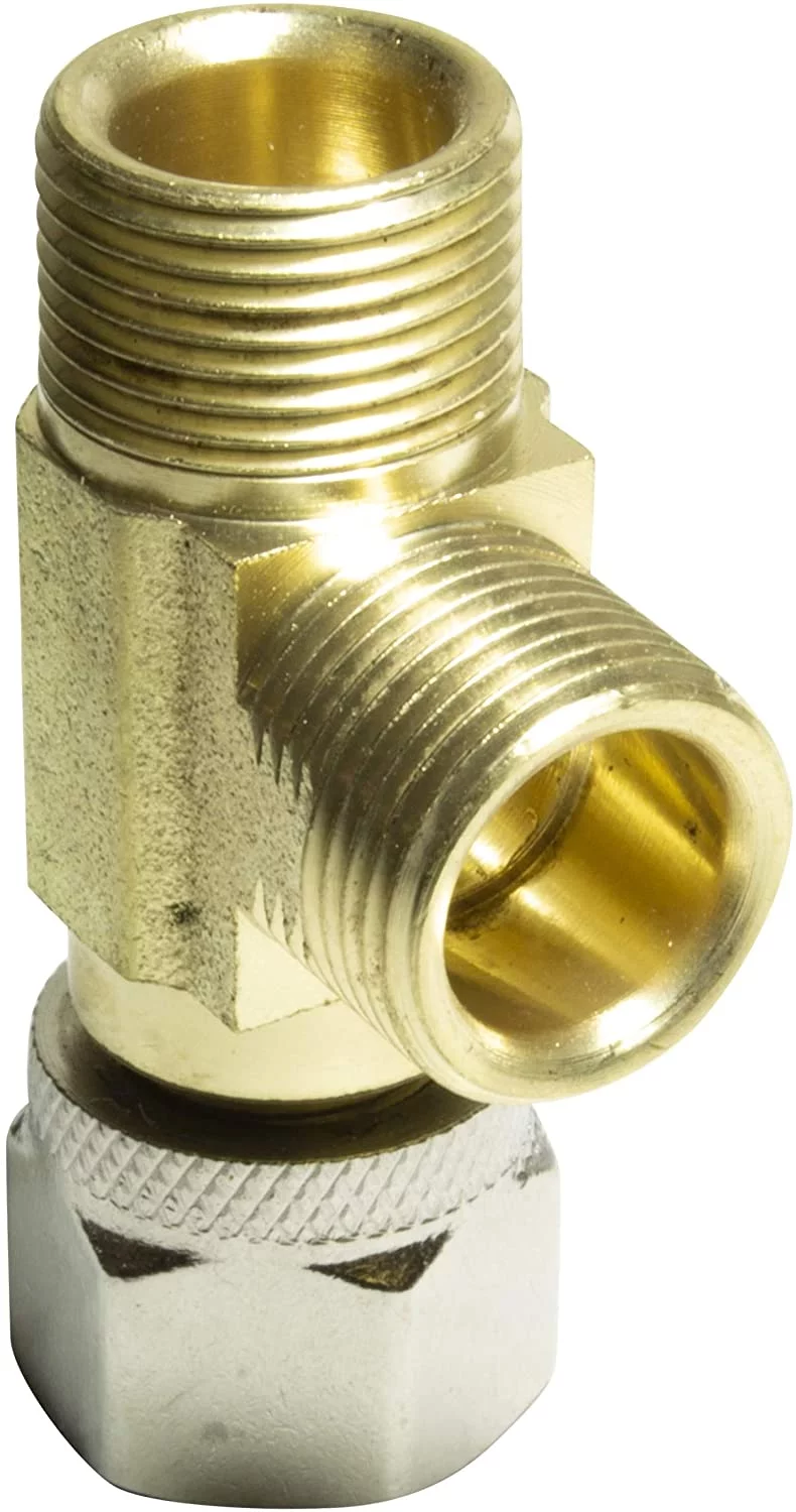 Lead Free Brass Angle Stop Add-A-Tee Valve 3/8