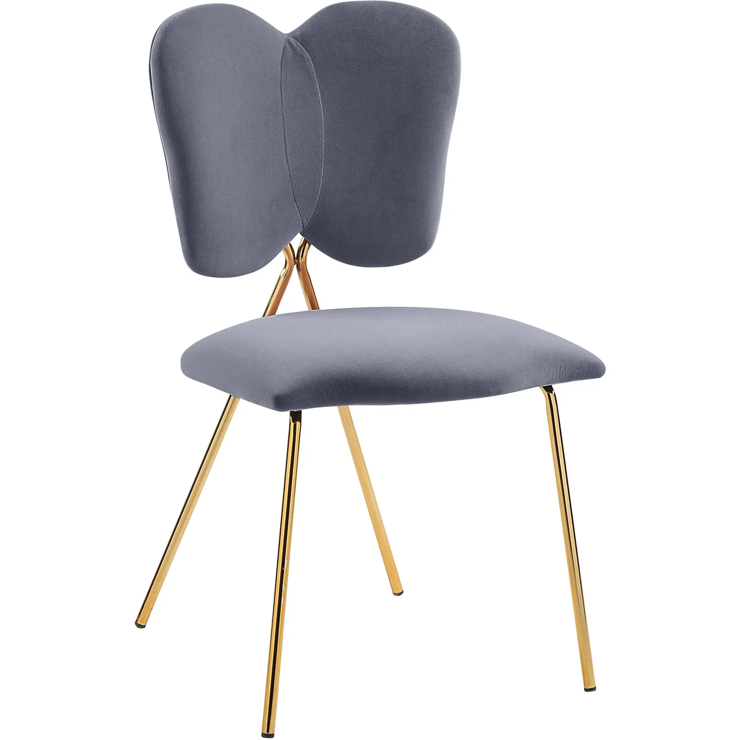Maykoosh Artisanal Attic Velvet Upholstered Dining Chair with Butterfly Shaped Back and Sturdy Gold Iron Legs