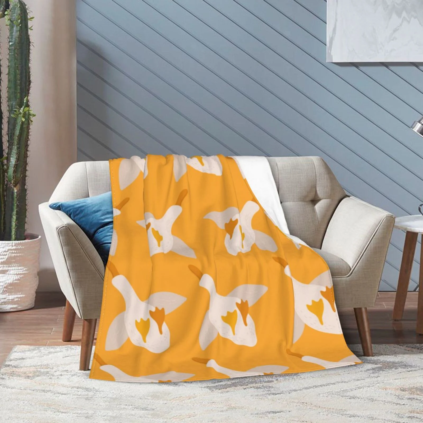 Ocsxa Flannel Fleece Flying Ducks Print Throw Blanket, Lightweight Super Soft Cozy Plush Blanket,40