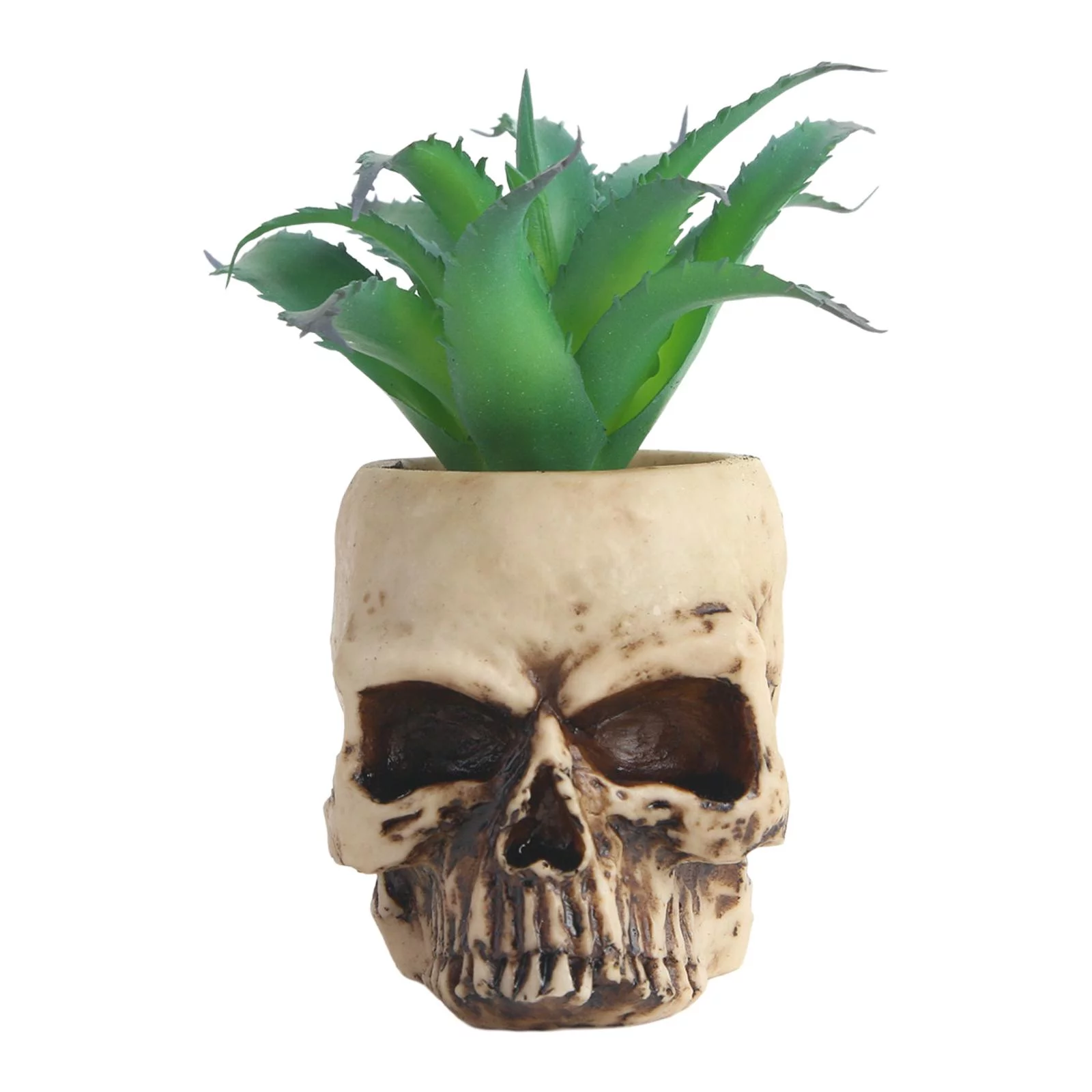 Modern Resin Skull Shaped Flower Pot Planter Container Decoration Flowerpot Props for Desk Decoration