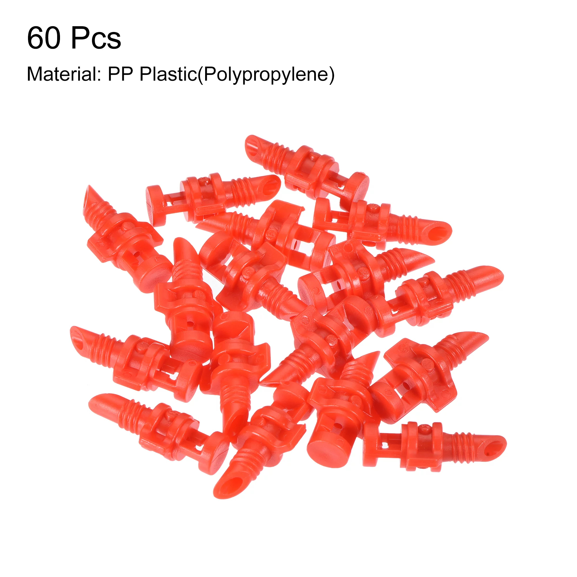 Uxcell PP 360 Degree Micro Spray Misting Nozzle Sprinkler Red for Irrigation 60 Pack