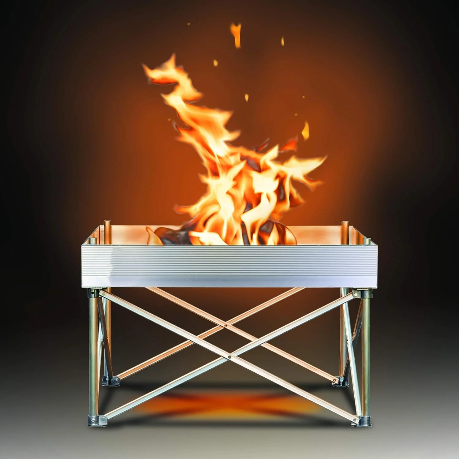 Pop-Up Fire Pit | Portable and Lightweight | Fullsize 24 Inch | Weighs 7 lbs. | Never Rust Fire Pit | Heat Shield NOT Included