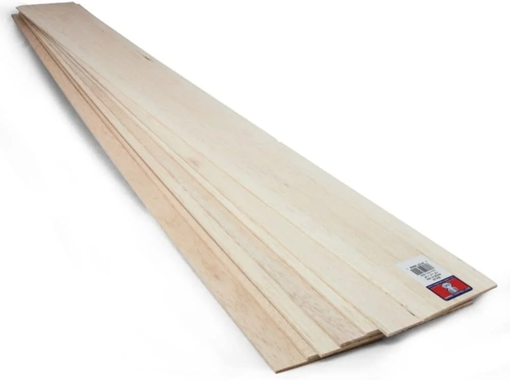 Saunders Midwest 5027703 0.16 x 3 in. 3 ft. Basswood Sheets - Pack of 20