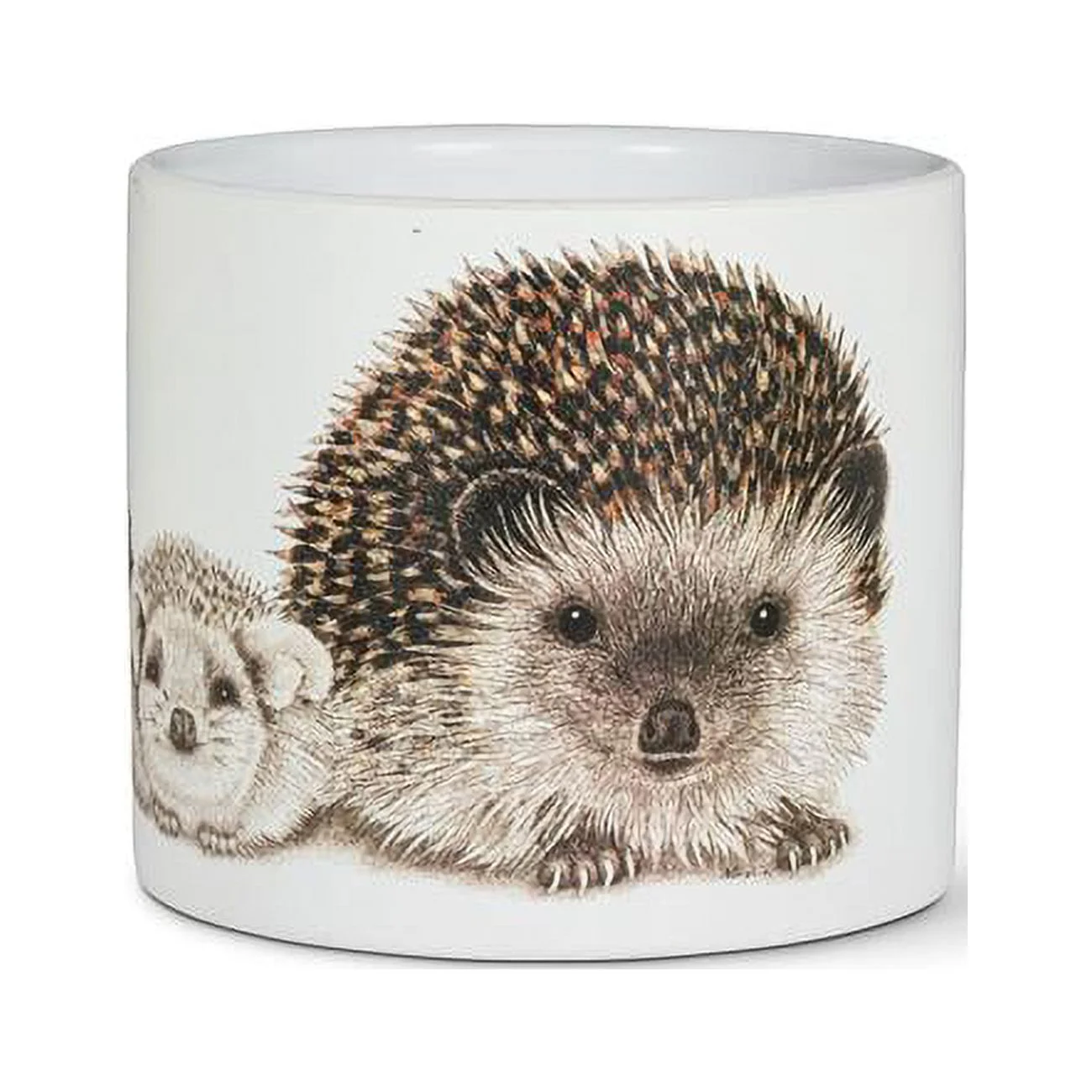 4.5 in. Hedgehog Family Planter, White & Black - Small