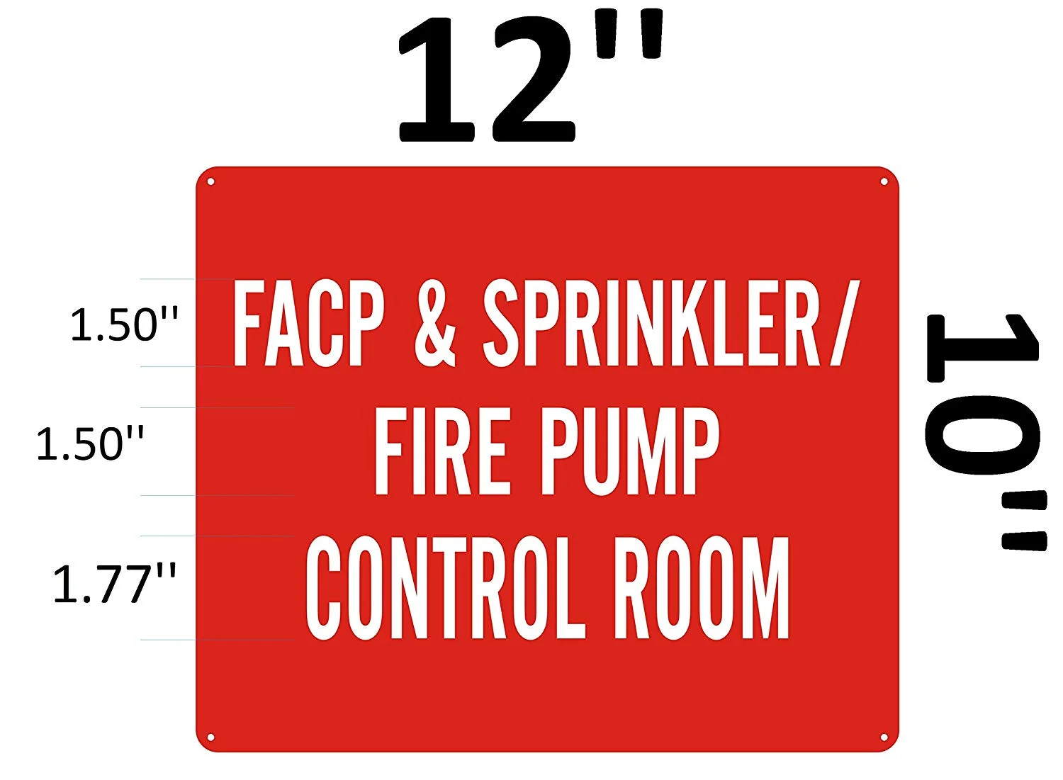 FACP & SPRINKLER FIRE PUMP CONTROL ROOM SIGN - (Reflective !!! ALUMINUM , 10X12)