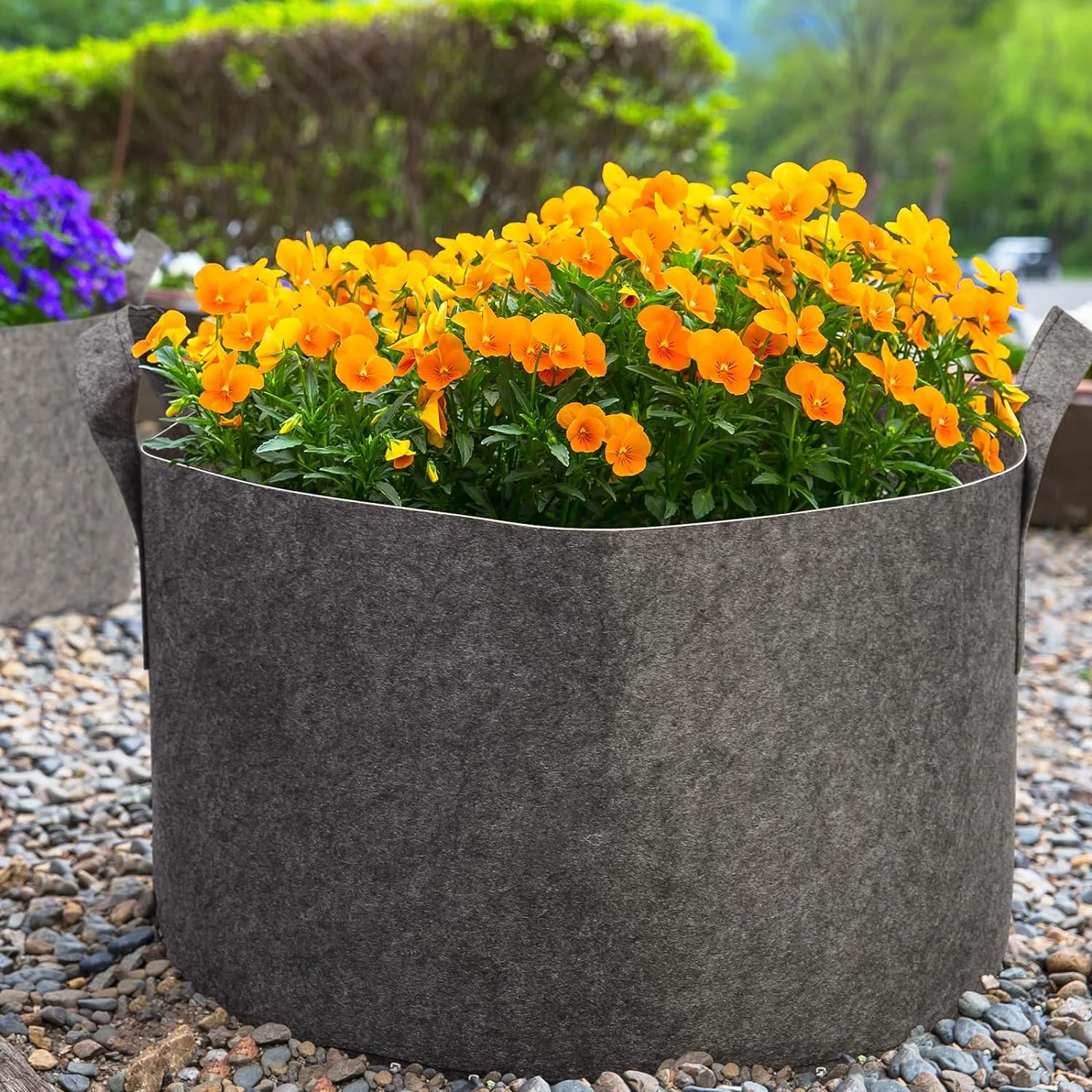 12-Pack 15 Gallon Heavy Duty Aeration Fabric Pots Thickened Nonwoven Plant Grow Bags Grey