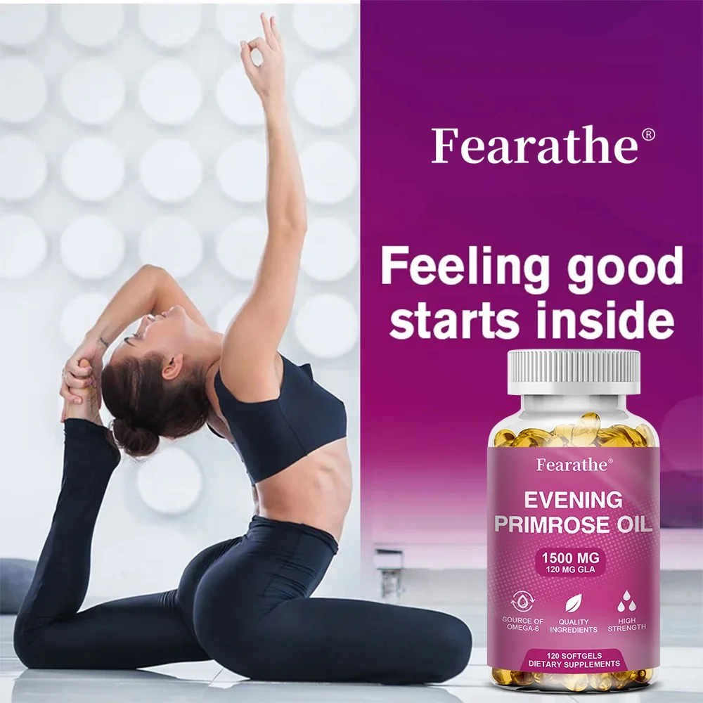 Evening Primrose Oil 1500mg, 30/60/120 Capsules Promotes Women's Health - Cold Pressed, Non-GMO, Gluten Free